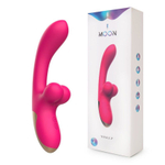 Розовый изогнутый вибратор-кролик - 21,2 см. (Цвет: розовый)