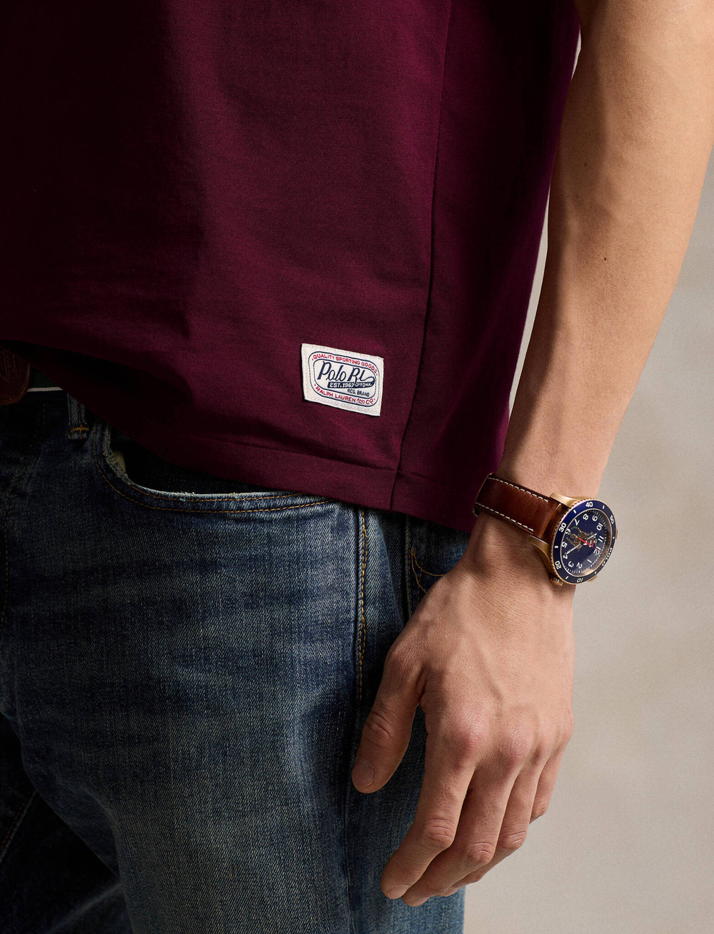 Футболка POLO RALPH LAUREN - бордовый(710952043)