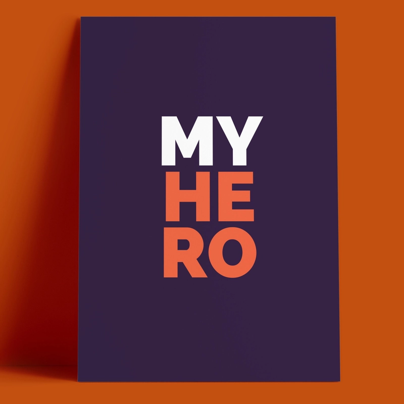 Открытка – Мой Герой (фиолетовый)
