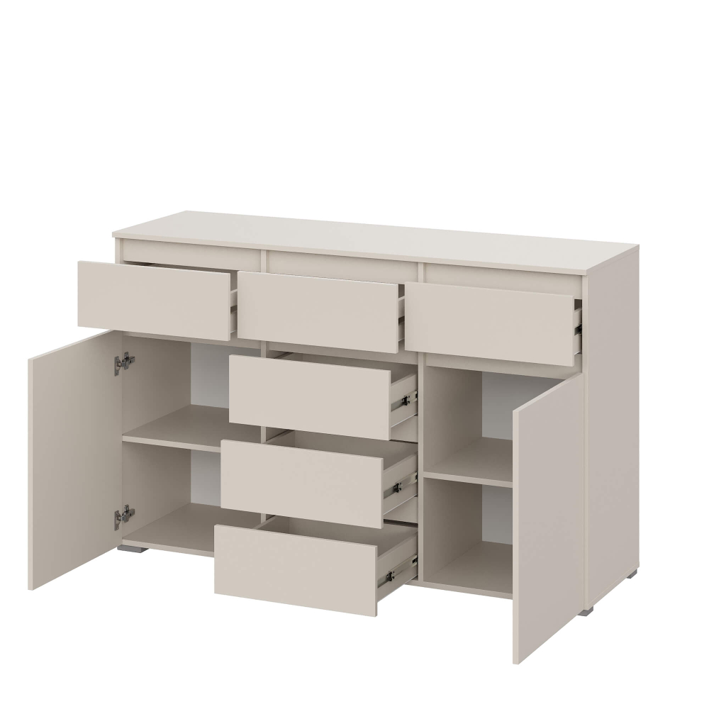 Люмо Комод КМ 05 (6 ящиков) дуб крафт золотой/белый, кашемир