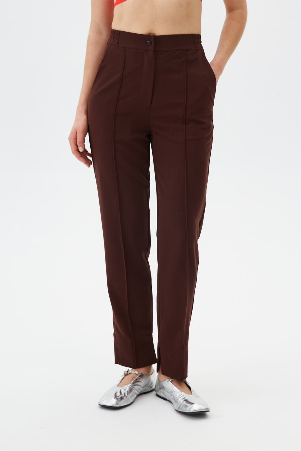 Брюки зауженные медицинские женские Сьют, шоколад