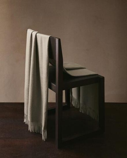 Zara Home плед из хлопка, экрю, 130x170 см