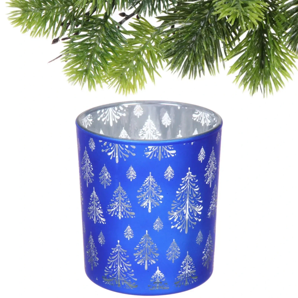 Подсвечник «Сказочная метель» 8,5*10 см, Синий