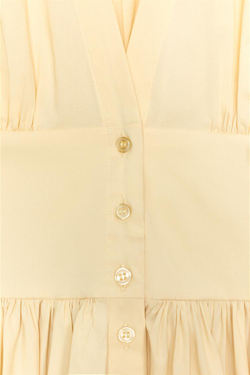 ZARA МИНИ-ПЛАТЬЕ ИЗ ПОПЛИНА, ЦВЕТ СЛИВОЧНОГО МАСЛА