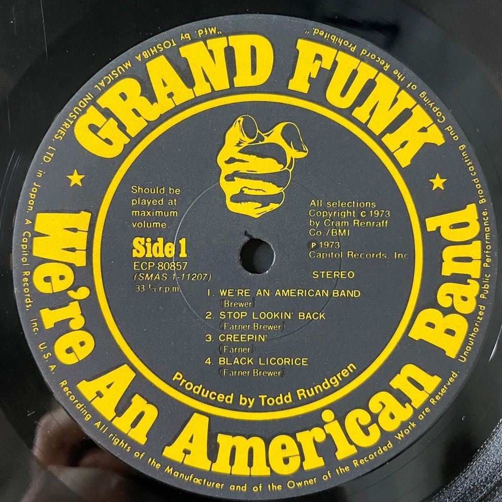 Винтажная виниловая пластинка LP Grand Funk Railroad We Are An American Band (Japan 1973) (No Obi)