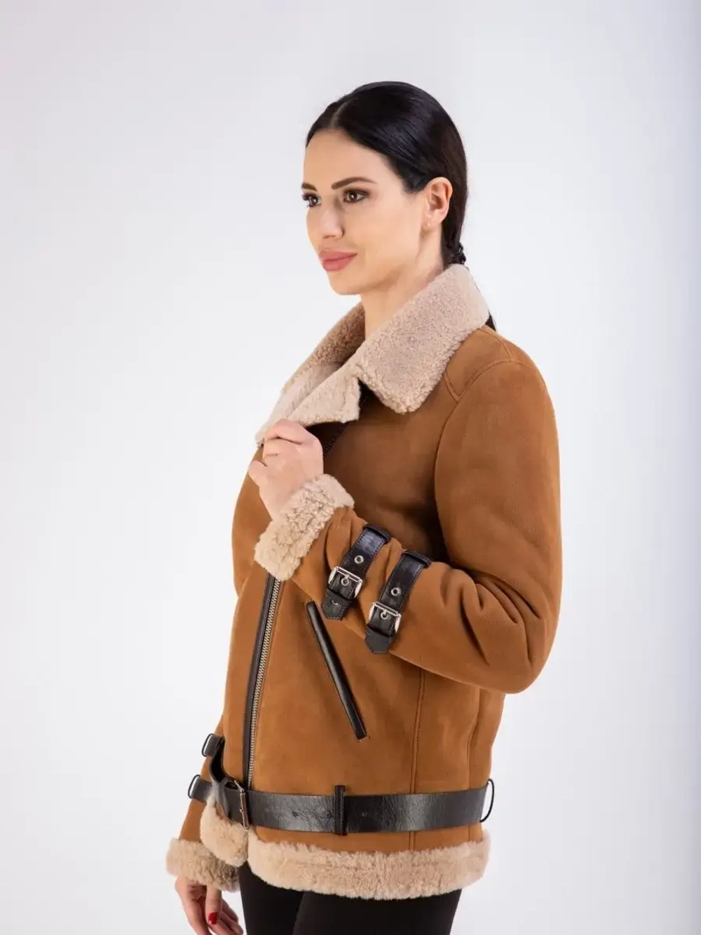 Дубленка женская натуральная авиатор