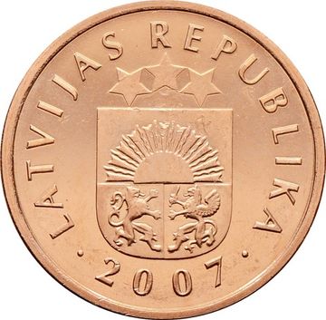 1 сантим 2007 Латвия