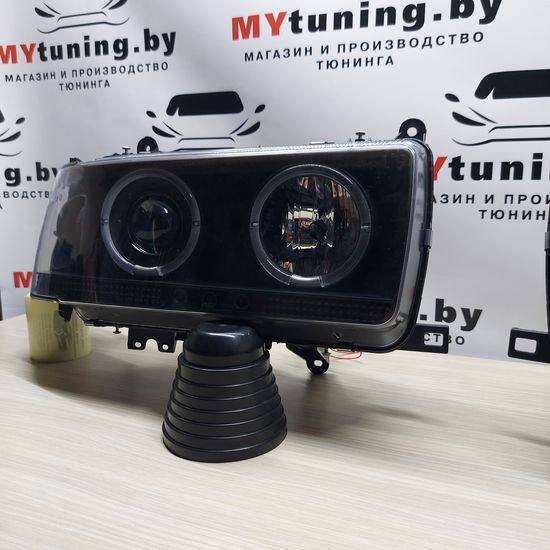 Передние фары Angel Eyes для Toyota Land Cruiser 80 (90-97) Black