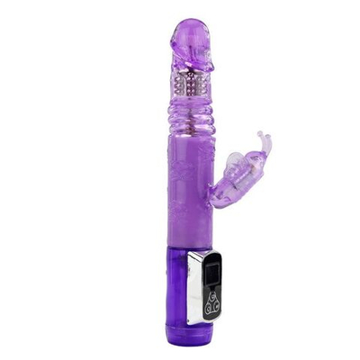 Вибратор с ротацией Up and Down Love - 24 см. (Цвет: фиолетовый)