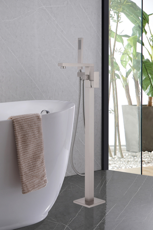 Смеситель ABBER Daheim AF8215SP напольный для ванны с душем, сатин