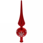 Верхушка на ёлку 23 см «Снежинка», Красный/белый