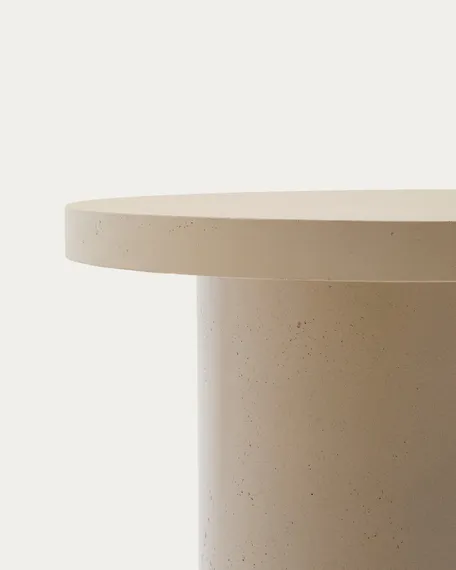 Aiguablava Круглый стол из бежевого цемента Ø90 см