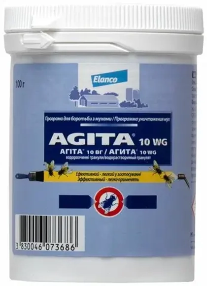 АГИТА 10WG Средство для борьбы с мухами в местах содержания животных, 100 г