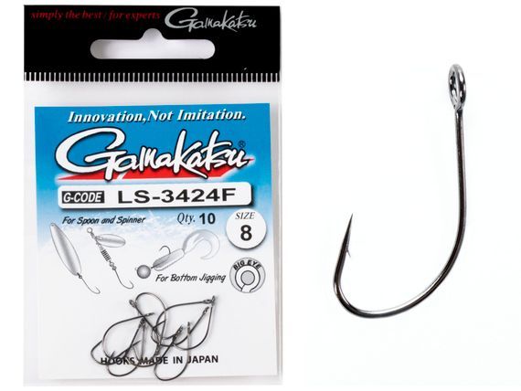 Крючки Gamakatsu LS-3424F NEW LABEL HOOKS BLACK разм. 08 10шт.