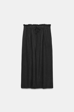ZARA ДЛИННАЯ ЮБКА ИЗ ЛЬНА — ZW COLLECTION, АНТРАЦИТОВО-СЕРЫЙ