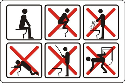 Наклейка "Правила поведения в туалетной комнате"