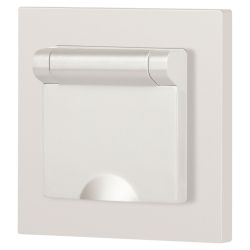 Розетка Intro Accent 6-203-06 с заземлением 2P+E Schuko с крышкой 16А-250В IP20 СУ AL/CU перламутр