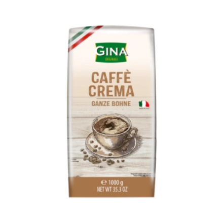 Кофе жареный в зернах Caffe Crema ТМ Gina, 1 кг