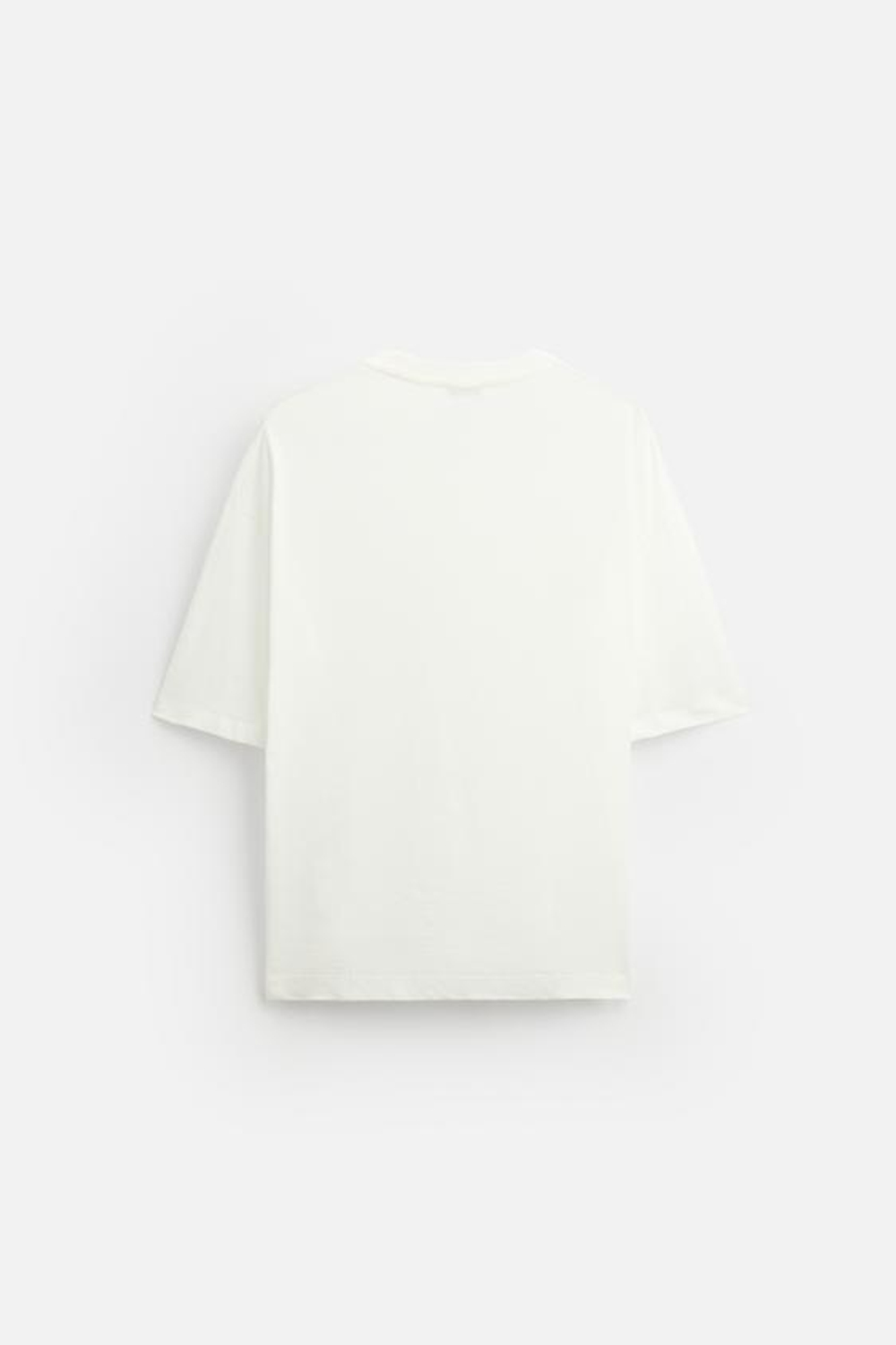 ZARA ФУТБОЛКА С КОНТРАСТНОЙ ВЫШИВКОЙ, БЕЛЫЙ