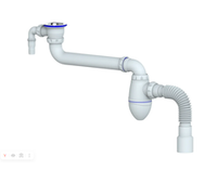 Сифон Unicorn 1 1/2 ac10v со смещением, с носиком, с гофрой 40x40/50 553587