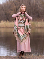 Пончо женское шерстяное с орнаментом