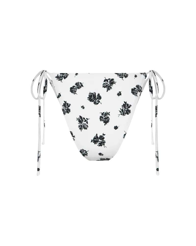 Gill, купальник из бифлекса раздельный, молочный с цветочным принтом и парео