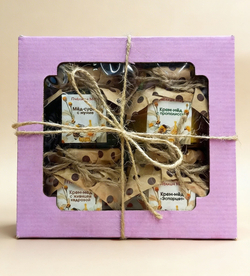 Медовый набор из 3-х баночек шестигранников по 150 гр, Алтай,2025