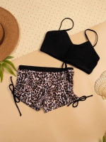 купальник раздельный 3 в 1 с шортами и топ накидка