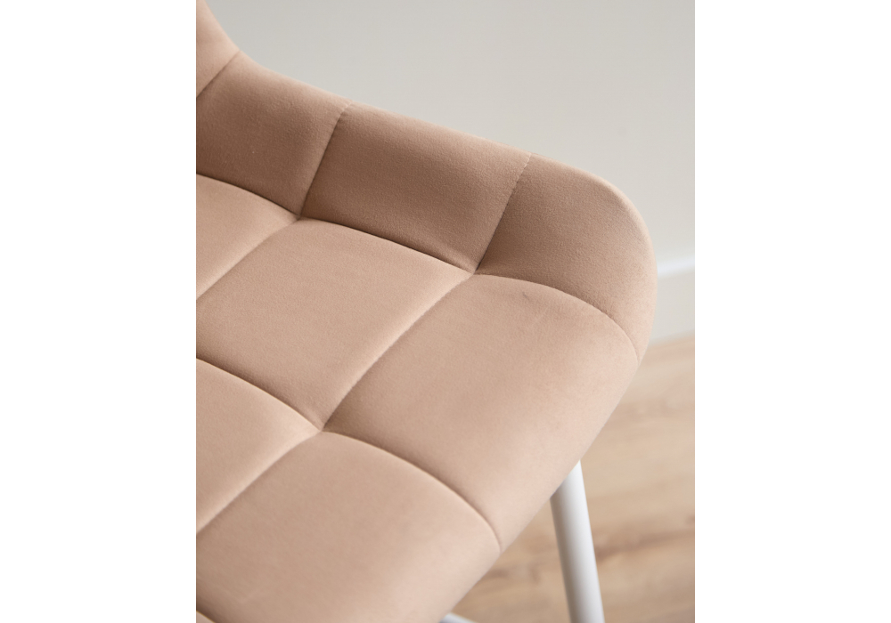 Барный стул Woodville Челси 360 бежевый (zd 210), белый np, ножки белые