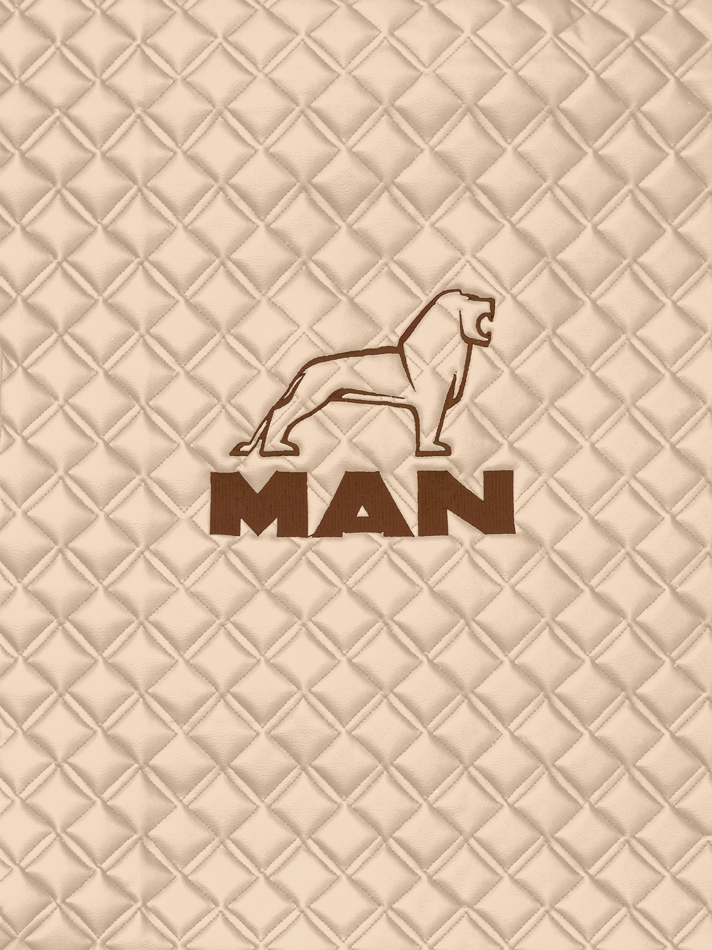 Ковры MAN TGX с 2-мя ящиками (автомат) (экокожа, бежевый, бежевый кант, коричневая вышивка)