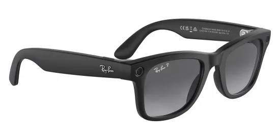Экшн-очки с камерой Ray Ban WAYFARER Matte Black/Polar Gradient Graphite Size S53(черный мат/графитовый градиент) RW4008