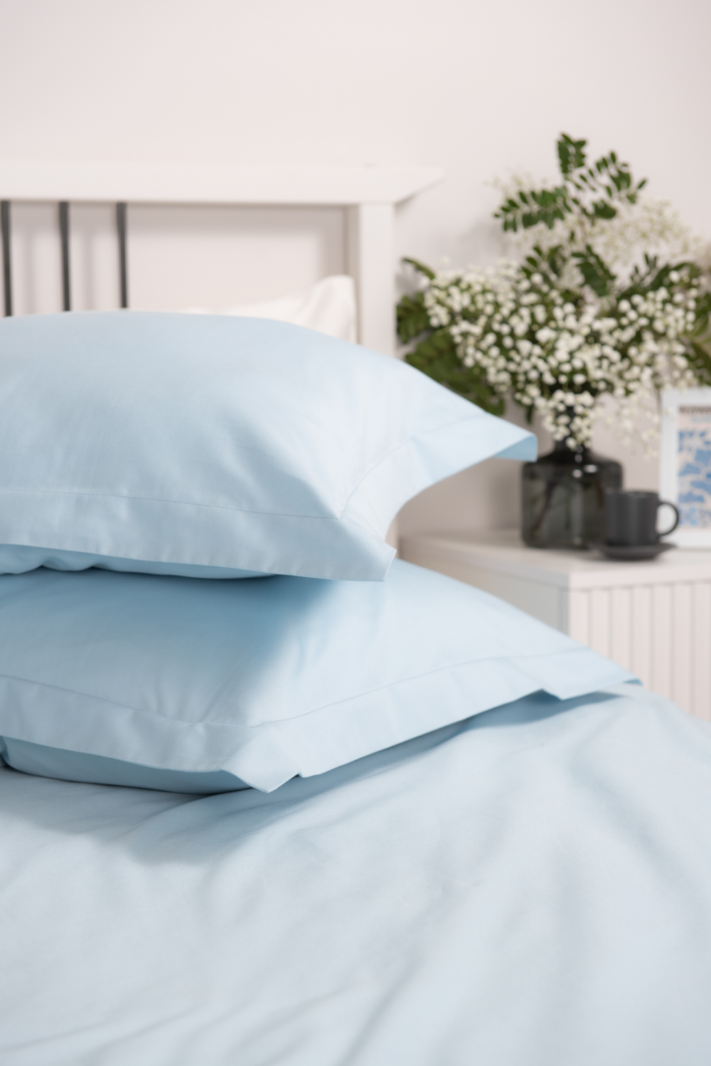 BLOOM Оксфорд 2 наволочки 50x70см, сатин голубой