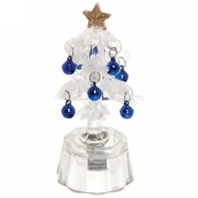 Сувенир с подсветкой «Морозная ёлочка» 7,5*2 см , голубой