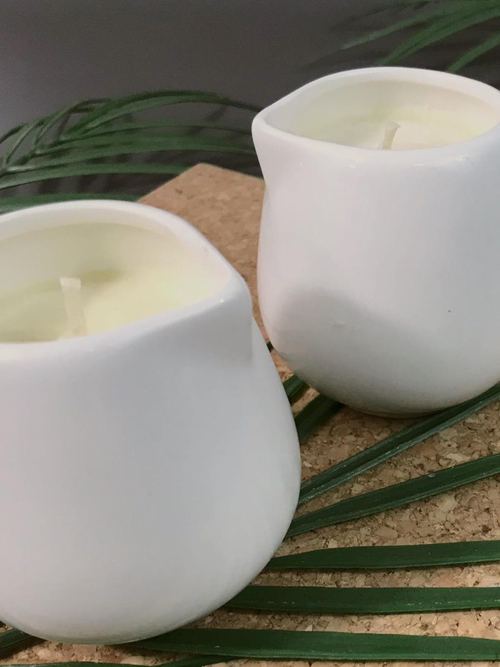 Массажная свеча с маслом ши, мятой и эвкалиптом