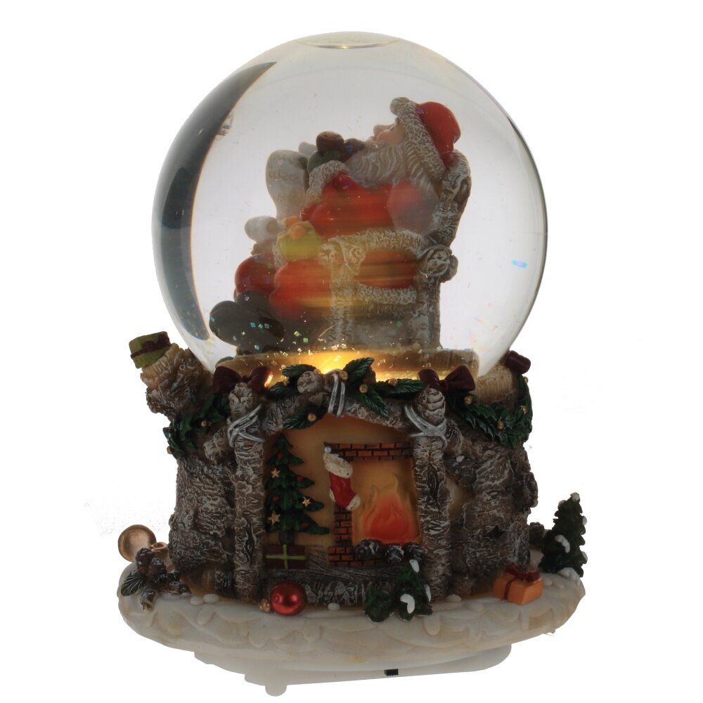 GAEM Фигурка декор в стекл шаре "Дед Мороз" (подсвет, муз и движ 3xAAA н/п) D9,5 см, L12,5 W12,5 H15,5 см