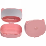 Зеркало настольное с органайзером для косметики «Beauty - Cat», цвет розовый, 17*13*6,5см