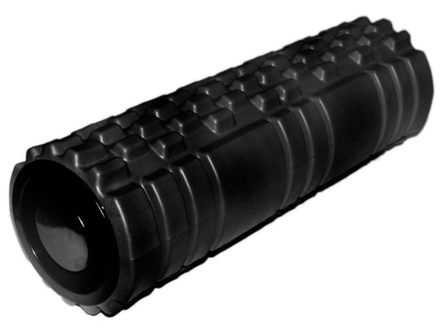 Валик ролл для фитнеса рельефный полый GO DO :GZ5-33  (Чёрный)