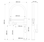 Смеситель для кухни с гибким изливом и подключением фильтра WONZON & WOGHAND, Черный матовый (WW-88458007-MB)