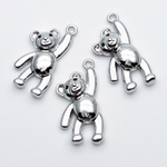Подвеска Мишка, цвет серебро (родий), фианиты, размер 25*12 мм, цена за 1 шт