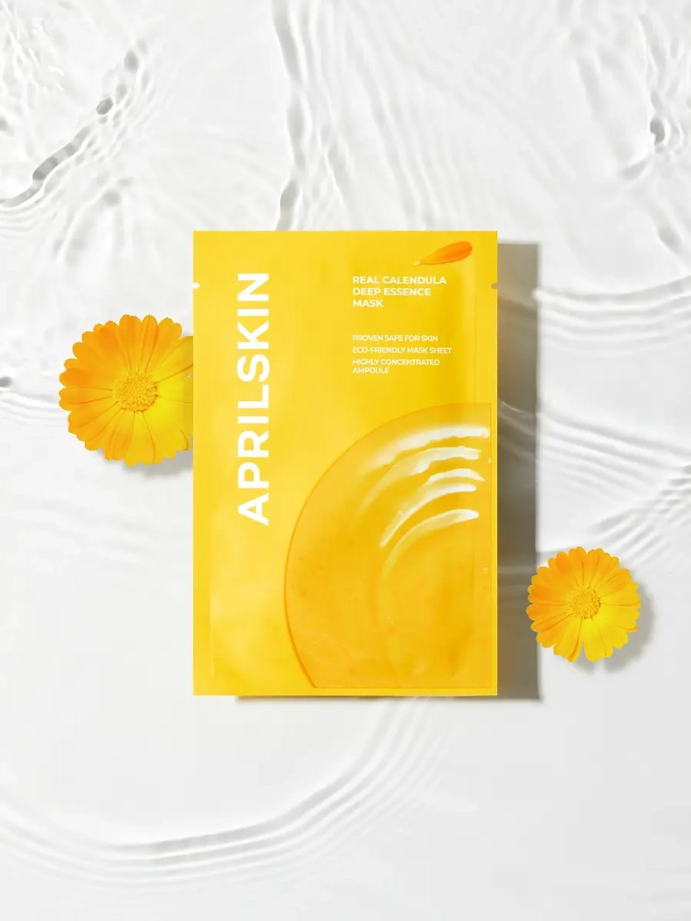 APRILSKIN Успокаивающая тканевая маска-эссенция с экстрактом календулы Real Calendula Deep Essence Mask 20 гр