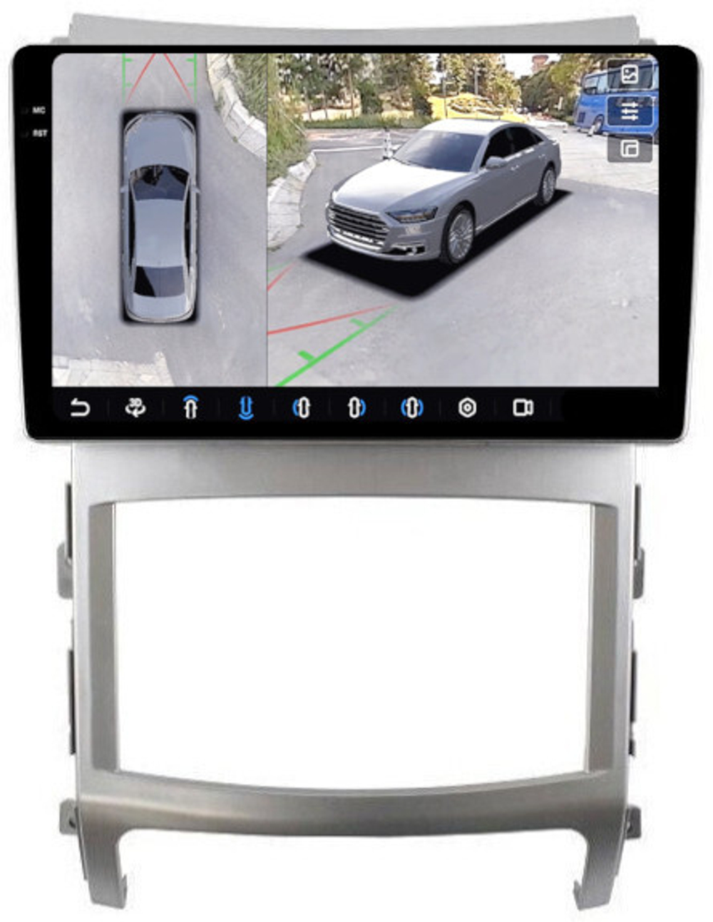 Магнитола для Hyundai ix55 2009-2013 - FarCar BX437M-360 монитор 9.5" 2K QLED на Android 13, 6Гб+128Гб, CarPlay, 4G SIM-слот, 4 камеры в комплекте