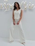 Брюки классические прямые молочный