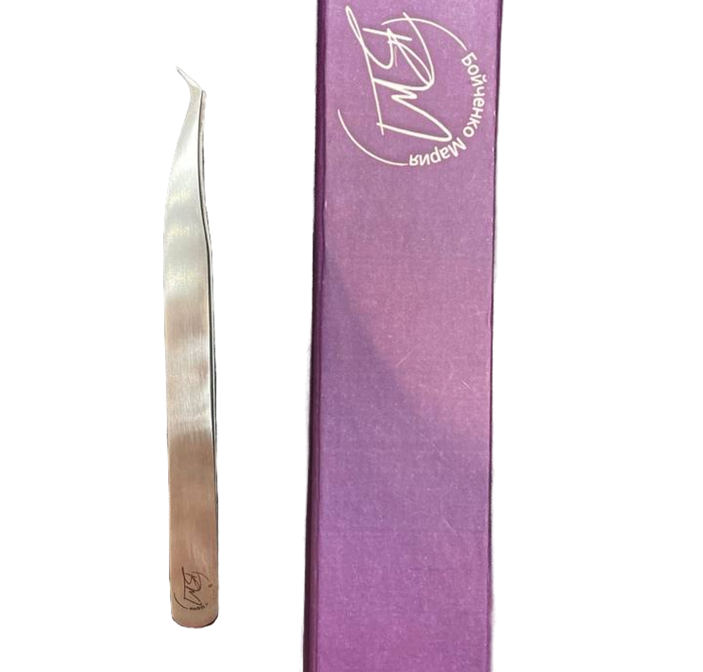 Пинцет для наращивания ресниц 45° №4 BM