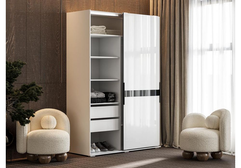 Шкаф-купе Аделисия белый / глянец белый