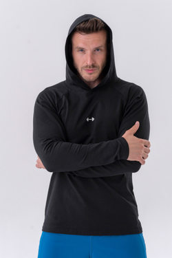 Мужской лонгслив Nebbia Long-Sleeve T-shirt with a hoodie 330 Black