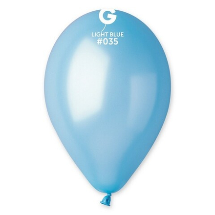 Воздушные шары Gemar, цвет 035 металлик, голубой, 100 шт. размер 10"