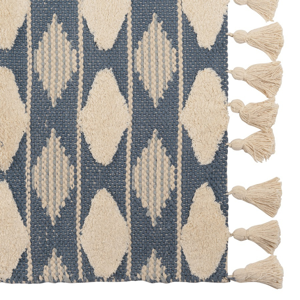 Ковер из хлопка синего цвета argyle из коллекции ethnic, 160х230 см