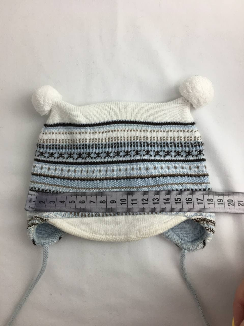 Шапка на завязках на 0-3 месяца