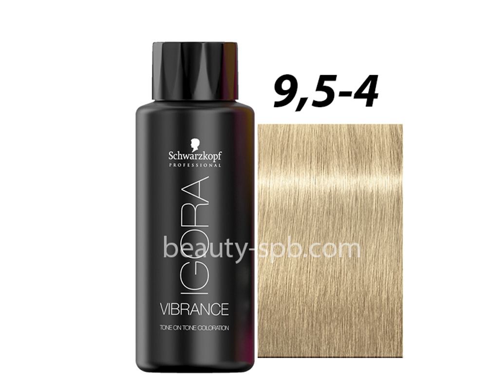 Schwarzkopf Professional  IGORA VIBRANCE 9,5-4 Светлый блондн пастельный бежевый Демиперманентный краситель 60мл