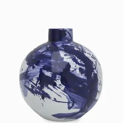 Ваза Globe S высота 26 см, белый, синий